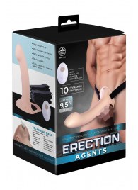 Телесный полый страпон с вибрацией Erection Agents - 24,1 см. - NMC - купить с доставкой в Балашихе