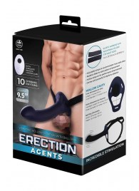 Черный полый страпон с вибрацией Erection Agents - 24,1 см. - NMC - купить с доставкой в Балашихе
