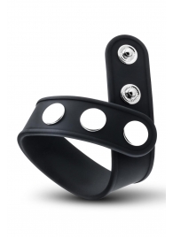 Черное эрекционное кольцо на кнопках - Blush Novelties - в Балашихе купить с доставкой