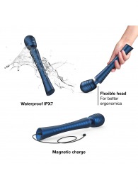 Синий вибромассажёр с насадками Man.wand Edgy - Manwan - в Балашихе купить с доставкой