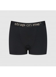 Черные трусики-боксеры для фиксации насадок Strap-on-me Harness Lingerie Allure - size M - Strap-on-me - купить с доставкой в Балашихе