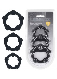 Набор из 3 эрекционных колец Beaded Silicone Cockring Set - Shots Media BV - в Балашихе купить с доставкой