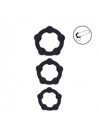 Набор из 3 эрекционных колец Beaded Silicone Cockring Set - Shots Media BV - в Балашихе купить с доставкой
