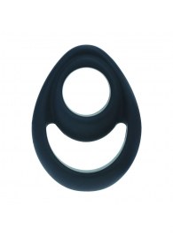 Черное эрекционное кольцо Double Ergo Silicone Cockring - Shots Media BV - в Балашихе купить с доставкой