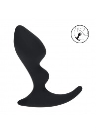 Черная анальная пробка для массажа простаты Double Ripple Silicone Prostate Massager - Shots Media BV - в Балашихе купить с доставкой