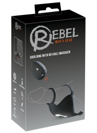 Черная вибронасадка для эрекции и стимуляции мошонки Cock ring with RC ball massager - Orion - в Балашихе купить с доставкой