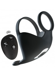 Черная вибронасадка для эрекции и стимуляции мошонки Cock ring with RC ball massager - Orion - в Балашихе купить с доставкой