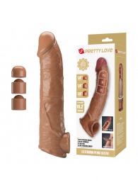 Карамельный фаллоудлинитель с подхватом мошонки Silas - 26 см. - Baile - в Балашихе купить с доставкой