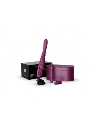 Фиолетовая секс-машина с функцией нагрева, насадками и присоской Sesh - Zalo - купить с доставкой в Балашихе