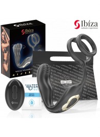 Черная анальная пробка с вращением и эрекционными кольцами - Ibiza - в Балашихе купить с доставкой