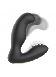 Черный вибромассажер простаты с ротацией и пультом ДУ - Ibiza - в Балашихе купить с доставкой