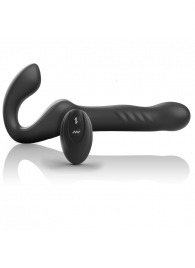 Черный безремневой страпон с вибрацией и возвратно-поступательными движениями - 24 см. - Ibiza - купить с доставкой в Балашихе