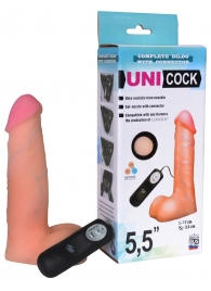 Фаллическая насадка Харнесс UNICOCK 5,5  с вибрацией - 17 см. - LOVETOY (А-Полимер) - купить с доставкой в Балашихе