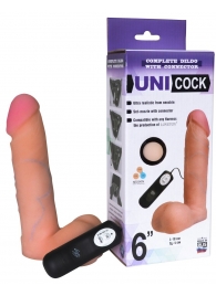 Фаллическая насадка Харнесс UNICOCK 6  с вибрацией - 18 см. - LOVETOY (А-Полимер) - купить с доставкой в Балашихе