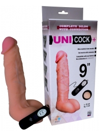 Фаллическая насадка Харнесс UNICOCK 9  с вибрацией - 24 см. - LOVETOY (А-Полимер) - купить с доставкой в Балашихе