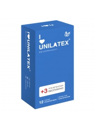 Классические презервативы Unilatex Natural Plain - 12 шт. + 3 шт. в подарок - Unilatex - купить с доставкой в Балашихе