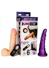 Вибрострапон с двумя насадками UniStrap - 18 и 18 см. - LOVETOY (А-Полимер) - купить с доставкой в Балашихе