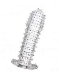 Гелевая прозрачная насадка c шипами - 12 см. - Toyfa Basic - в Балашихе купить с доставкой