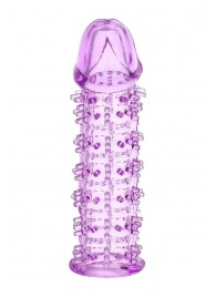 Гелевая фиолетовая насадка на фаллос с шипами - 12 см. - Toyfa Basic - в Балашихе купить с доставкой