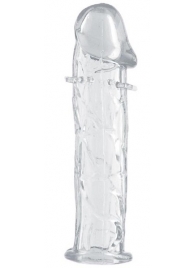 Гладкая прозрачная насадка с усиками под головкой - 12,5 см. - Toyfa Basic - в Балашихе купить с доставкой