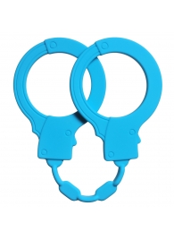 Голубые силиконовые наручники Stretchy Cuffs Turquoise - Lola Games - купить с доставкой в Балашихе