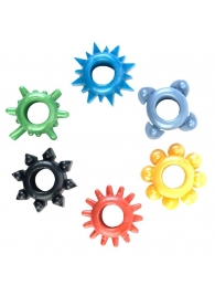 Набор из 6 разноцветных эрекционных колец - Toyfa Basic - в Балашихе купить с доставкой