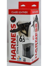 Насадка-фаллоимитатор на кожаных трусиках Harness Ultra Realistic 6,5  - 18,5 см. - LOVETOY (А-Полимер) - купить с доставкой в Балашихе