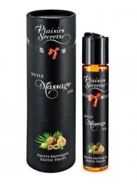 Массажное масло с ароматом экзотических фруктов Huile de Massage Gourmande Fruits Exotiques - 59 мл. - Plaisir Secret - купить с доставкой в Балашихе