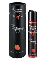 Массажное масло с ароматом клубники Huile de Massage Gourmande Fraise des Bois - 59 мл. - Plaisir Secret - купить с доставкой в Балашихе