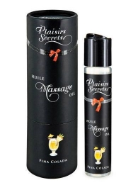 Массажное масло с ароматом пина колады Huile de Massage Gourmande Pina Colada - 59 мл. - Plaisir Secret - купить с доставкой в Балашихе