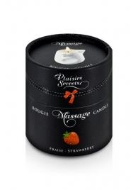 Массажная свеча с ароматом клубники Bougie de Massage Gourmande Fraise - 80 мл. - Plaisir Secret - купить с доставкой в Балашихе
