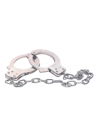Наручники из металла с длинной цепочкой CHROME HANDCUFFS METAL HANDCUFFS W. KEY - NMC - купить с доставкой в Балашихе