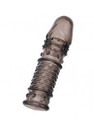 Дымчатая закрытая насадка ToyFa XLover с чешуйками и пупырышками - 13,5 см. - ToyFa - в Балашихе купить с доставкой