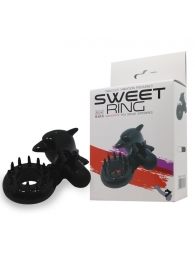 Чёрное эрекционное виброкольцо Sweet Ring с дельфинчиком - Baile - в Балашихе купить с доставкой