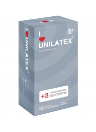 Презервативы с рёбрами Unilatex Ribbed - 12 шт. + 3 шт. в подарок - Unilatex - купить с доставкой в Балашихе
