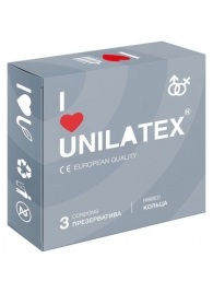 Презервативы с рёбрами Unilatex Ribbed - 3 шт. - Unilatex - купить с доставкой в Балашихе