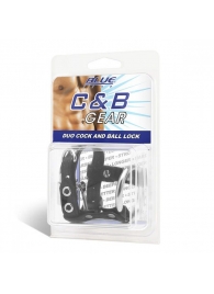 Утяжка на пенис на замочке Duo Cock And Ball Lock - BlueLine - купить с доставкой в Балашихе