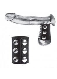 Утяжка на пенис на кнопочках 100% PVC STRAP WITH METAL SNAP - BlueLine - купить с доставкой в Балашихе