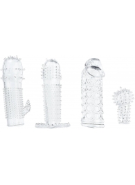 Набор из 4 насадок на член Pleasured Penis Enhancement Sleeve 4 Pack - XR Brands - в Балашихе купить с доставкой