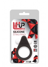 Чёрное эрекционное кольцо LIT-UP SILICONE STIMU RING 1 BLACK - Dream Toys - в Балашихе купить с доставкой