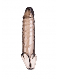 Дымчатая фаллическая насадка с подхватом и закрытой головкой - 16,2 см. - ToyFa - в Балашихе купить с доставкой