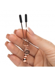 Золотистые зажимы для сосков и клитора All Sensation Nipple and Clitoral Chain - Fifty Shades of Grey - купить с доставкой в Балашихе