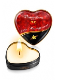 Массажная свеча с ароматом ванили Bougie Massage Candle - 35 мл. - Plaisir Secret - купить с доставкой в Балашихе