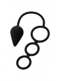 Тройное эрекционное кольцо с анальным хвостом Drop M-size - Erotist Adult Toys - в Балашихе купить с доставкой