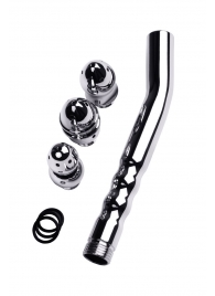 Металлический анальный душ с тремя насадками - ToyFa - купить с доставкой в Балашихе