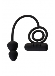 Чёрное эрекционное кольцо с вибропулькой и анальным хвостом - Erotist Adult Toys - в Балашихе купить с доставкой