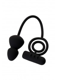 Чёрное эрекционное кольцо с вибростимулятором и анальным хвостом - Erotist Adult Toys - в Балашихе купить с доставкой