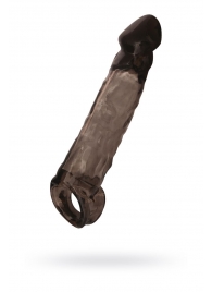 Чёрная насадка на пенис Tс подхватом - 19,5 см. - ToyFa - в Балашихе купить с доставкой