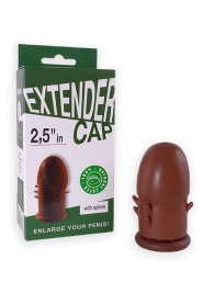 Коричневый латексный удлинитель пениса 2.5 in с шипиками - Sitabella - в Балашихе купить с доставкой