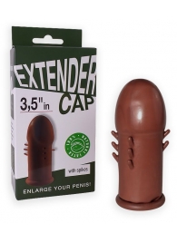 Коричневый латексный удлинитель пениса 3.5 in с шипиками - Sitabella - в Балашихе купить с доставкой